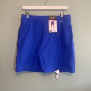 NWT Rafaella Womens Career Preppy Casual Stretch Work Mini Skort Blue Small
